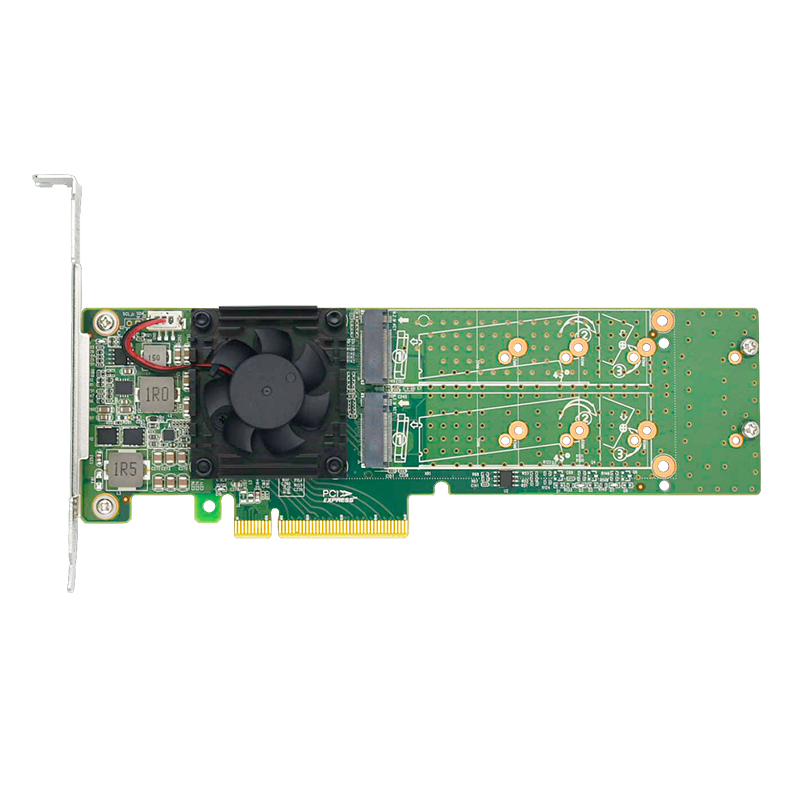 LRNV9547LP-2I PCI Express x 8 to Dual M.2 NVMe SSD Switch Adapter